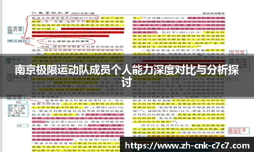 南京极限运动队成员个人能力深度对比与分析探讨